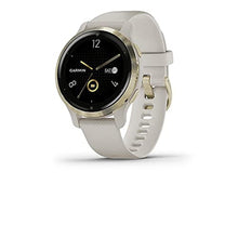 Load image into Gallery viewer, Garmin Venu 2S, Smaller-Sized GPS Smartwatch with Advanced Health Monitoring and Fitness Features, Light Gold Bezel with Tan Case and Silicone Band, (010-02429-01), LightGoldandTan_1