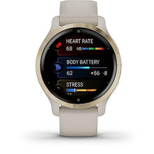 Load image into Gallery viewer, Garmin Venu 2S, Smaller-Sized GPS Smartwatch with Advanced Health Monitoring and Fitness Features, Light Gold Bezel with Tan Case and Silicone Band, (010-02429-01), LightGoldandTan_2363