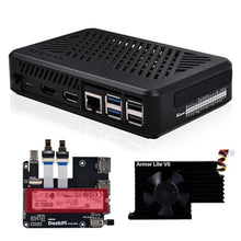 Load image into Gallery viewer, GeeekPi DeskPi Lite Pi5 Case with Power Button,PCIe to M.2 HAT,Active Cooler, and Dual Full-Size HDMI for Raspberry Pi 5, Supports M.2 NVMe M-Key 2230/2242/2260/2280 SSDs, Black_1