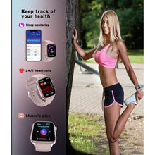 Load image into Gallery viewer, Geelouxian Men's Women's Smart Watch,1.96-inch HD Touchscreen Smartwatch,100+ Sports,Blood Pressure,Heart Rate,Blood Oxygen,Sleep Monitoring,IP68 Waterproof Fitness Tracker,Android iOS iPhone (Pink)_1305