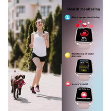 Load image into Gallery viewer, Geelouxian Men's Women's Smart Watch,1.96-inch HD Touchscreen Smartwatch,100+ Sports,Blood Pressure,Heart Rate,Blood Oxygen,Sleep Monitoring,IP68 Waterproof Fitness Tracker,Android iOS iPhone (Pink)_1306
