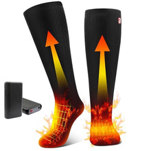 Load image into Gallery viewer, GEMSTONEGO Rechargeable Heated Socks for Teenagers Youth, Electric Battery Powered Thermal Socks with 3 Heating Levels for Skiing, Camping, School Commutes & Winter Sports, Black_1