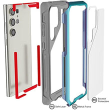 Load image into Gallery viewer, Ghostek ATOMIC slim Samsung Galaxy S23 Ultra Phone Case with Clear Back and Iridescent Aluminum Bumper S-Pen Stylus Cutout Shockproof Phone Cover Designed for 2022 Samsung S23 Ultra (6.8") (Prismatic)_7843