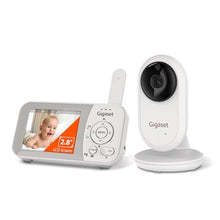 Load image into Gallery viewer, Gigaset Baby Monitor with Camera and Audio - VS280 No WiFi Portable Video Infant Monitor 2.8" Screen, Auto Night Vision, Temperature Alert, 1000ft Range, Ideal for Baby, Elderly, Pet, White_1