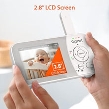 Load image into Gallery viewer, Gigaset Baby Monitor with Camera and Audio - VS280 No WiFi Portable Video Infant Monitor 2.8" Screen, Auto Night Vision, Temperature Alert, 1000ft Range, Ideal for Baby, Elderly, Pet, White_6493