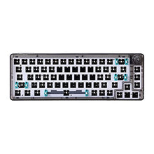 Load image into Gallery viewer, GK GAMAKAY LK67 RGB Modular DIY Mechanical Keyboard, 67 Keys Hot Swap 3pin/5pin Switches, Programmable Triple Mode Bluetooth 5.0/USB-C Wired/2.4GHz Wireless Customized Keyboard Kit (Clear Black), ClearBlack_1