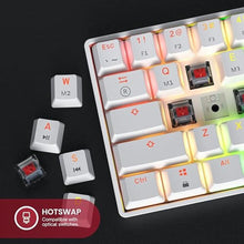 Load image into Gallery viewer, GK61 Mechanical Gaming Keyboard - 61 Keys Multi Color RGB Illuminated LED Backlit Wired Programmable for PC/Mac Gamer (Gateron Optical Brown, White)_2075