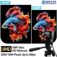 Load image into Gallery viewer, Global Shutter USB Webcam High Speed 5mp@50fps 1440P@60fps Industrial Video Camera with 5-50mm 10X Zoom Lens Variable Focus Close-up PC Camera CS Mount UVC, black_4259