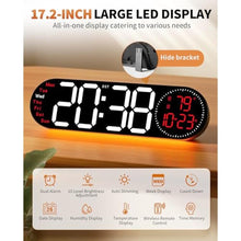 Load image into Gallery viewer, GLOKUUCA 17.2 Inch Large Digital Wall Clock with 9 Color Changing,Red_549