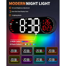 Load image into Gallery viewer, GLOKUUCA 17.2 Inch Large Digital Wall Clock with 9 Color Changing,Red_551