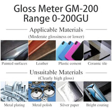 Load image into Gallery viewer, Gloss Meter GM-200 High Precision Measurement Range 0-200GU Angle 60 Supports Computer QC Software_787