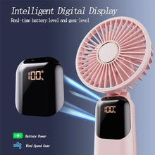 Load image into Gallery viewer, GOCKERA Portable Fan, 4200mAh Battery Operated Fan, 5 Speeds&Digital Display, Makeup Fans for Women with Base, 180Foldable 3in1 Handheld/Neck/Desk Fan for Outdoor Indoor,Ultra Quiet (Pink)_7263