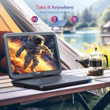 Load image into Gallery viewer, GOnavidio 17.6" Portable Blu Ray DVD Player with 15.4" Large Screen, HDMI in/Out, Sync Screen, 4000mAh Rechargeable Battery, 1080P MP4 MKV Video, Surround Audio, USB/TF Card(Include HDMI Cable)_982