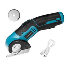 Load image into Gallery viewer, Goodcrafter Electric Rotary Leather Cutter Fabric Cutter Cordless Electric Scissors with Replacement Blades,Rechargeable leather Cutting Tool For Leather,Fabric,Cardboard,Carpet, Blue_1