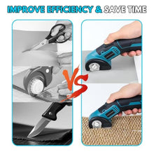 Load image into Gallery viewer, Goodcrafter Electric Rotary Leather Cutter Fabric Cutter Cordless Electric Scissors with Replacement Blades,Rechargeable leather Cutting Tool For Leather,Fabric,Cardboard,Carpet, Blue_1908