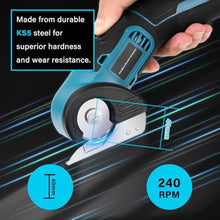 Load image into Gallery viewer, Goodcrafter Electric Rotary Leather Cutter Fabric Cutter Cordless Electric Scissors with Replacement Blades,Rechargeable leather Cutting Tool For Leather,Fabric,Cardboard,Carpet, Blue_1910