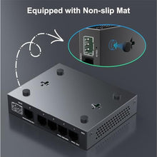 Load image into Gallery viewer, GoodTop 5 Port 2.5Gb Switch, Ethernet Switch Unmanaged 5 x 2.5G Base-T Ports and 1 x 10G SFP+, Multi-Gigabit 10/100/1000Mbps Network Switch, Plug&Play,Metal Housing,Fanless,Desktop/Wall Mount, Black_6232