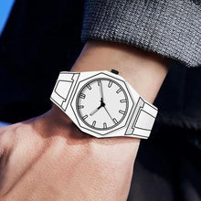 Load image into Gallery viewer, Gosasa Creative Unisex Sketch Anime Style Women's Men's Quartz Wristwatch Personality Waterproof Minimalist Black and White Analog Watch, White, Fashion Anime Style_725