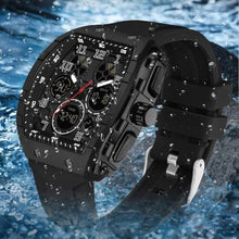 Load image into Gallery viewer, Gosasa Watches for Men Luminous Rectangle Dial Silicone Wristwatch with Digital Analog Dual Time Display Countdown Stopwatch Punk Cool Design 5ATM Waterproof (Black)_2842