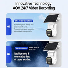 Load image into Gallery viewer, Goverwin 24/7 Recording AOV 4G Security Camera Outdoor Wireless with 8000mAh Battery 7W Solar Panel, 2K PTZ, 50 Meters Night Vision, AI Detection, AI Tracking, Two-Way Audio_176