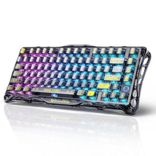 Load image into Gallery viewer, GravaStar Mercury K1 Lite 75% Gaming Keyboard, 2.4GHz/BT/Wired Tri-Mode Wireless Keyboard, Gasket Hot Swappable Mechanical Keyboard, Pre-lubed Linear Switches, RGB BacklitTransparent Black, TransparentBlack_1