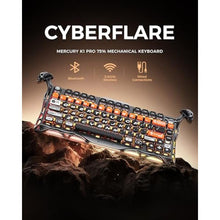 Load image into Gallery viewer, GravaStar Mercury K1 Pro 75% Wireless Mechanical Gaming Keyboard, Hot-Swap, CyberFlare_1750