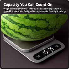 Load image into Gallery viewer, Greater Goods Digital Food Scale for Kitchen & Baking, 10kg/22lb High-Capacity Weight Scale with 1g Precision, Stainless Steel Platform, Hi-Def LCD, Ideal for Bread, Sourdough & Bulk Cooking, StainlessSteel_8282