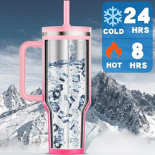 Load image into Gallery viewer, Greatyos 40 oz Tumbler with Handle and Flip Straw Lid - Upgraded Insulated Traveler Tumblers with Lids Straws Vacuum Leak Proof Stainless Steel 40oz Cup Mug Gifts for Men Women Him Her (Pink Sakura), PinkSakura_5866