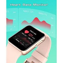 Load image into Gallery viewer, GRV Smart Watch for Men Women, Smartwatch for iOS and Android Phones Personalized Watch Faces IP68 Waterproof, Fitness Tracker with Heart Rate/Blood Oxygen/Sleep Monitor Steps Calories Tracker (Pink), ScreenPink_1533