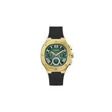 Load image into Gallery viewer, Guess Men's 42mm Watch - Black Strap Green Dial Gold Tone Case, BlackGoldToneGreen_1