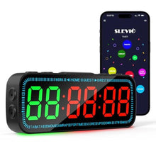 Load image into Gallery viewer, Gym Timer Clock Bluetooth App Controlled Magnetic Workout Interval Timer, Home Large LED Digital Display, Countdown Clock for Score Crossfit, Tabata, HIIT, EMOM, Boxing, Black_1