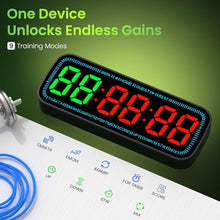 Load image into Gallery viewer, Gym Timer Clock Bluetooth App Controlled Magnetic Workout Interval Timer, Home Large LED Digital Display, Countdown Clock for Score Crossfit, Tabata, HIIT, EMOM, Boxing, Black_189