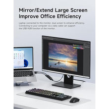 Load image into Gallery viewer, Hagibis HDMI to USB C Adapter, 4K@60Hz HDMI Male to USB-C Female Cable, Portable Monitor, AR Glasses XREAL, VITURE, RayNeo, Rokid to Type C Laptop, Switch, ROG Ally, Steam Deck, PS4/5, Black_61