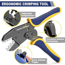 Load image into Gallery viewer, haisstronica Quick Change Ratchet Crimping Tool Kit, 6 Dies, Oxford Bag, Chrome_426