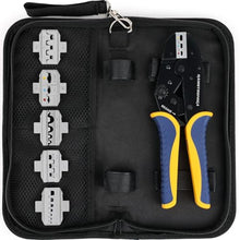 Load image into Gallery viewer, haisstronica Quick Change Ratchet Crimping Tool Kit, 6 Dies, Oxford Bag, Chrome_428