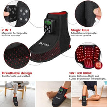 Load image into Gallery viewer, HAIYUE Red Light Therapy Wrap for Feet, Infrared Light Therapy for Ankle, 6000mAh Battery Portable Adjustable Cordless Red Light Pad for Foot Joint Muscle Comfort, 660nm & 850nm, Black_1767