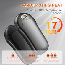 Load image into Gallery viewer, Hand Warmers Rechargeable, 2 Pack Electric Reusable Hand Warmer, 17 Hrs Warmth Dual, 3 Levels Heat Up to 140, Portable Hand Warmers Pocket Heater for Outdoor&Indoor, Black_696