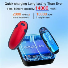 Load image into Gallery viewer, Hand Warmers Rechargeable 2 Pack,with Charging Case,14000mAh Electric Hand Warmer Reusable, 60Hrs Long Heating, Portable Pocket Heater Handwarmer for Women Men, Outdoor Camping, Ski EquipmentRed_1038