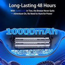 Load image into Gallery viewer, HandFan 10000mAh Portable Neck Fan Rechargeable, 48Hrs Long-Lasted Wearable Personal Fans, Hands Free Necklace Fans, Hanging Cooling Fan for Travel, Hiking, Fishing, Gifts for Women Men, BlackmAh_8493