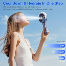 Load image into Gallery viewer, HandFan Upgraded Handheld Misting Fan, Two Button Easy Operation, Rechargeable Portable Mister Fan, Spray Water Mist Fans, Mini Electric Cooling Fans for Travel, Outdoors, Disney(Royal Blue), RoyalBlue_7647