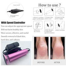 Load image into Gallery viewer, Hannah.QI Electric Foot Callus Remover Adjustable Speed with 60pcs Sandpaper Discs, Professional Electric Foot File Foot Sander Grinder Pedicure Tools Dead Hard Skin Remover(Purple)_711