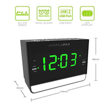 Load image into Gallery viewer, HANNLOMAX HX-128CR Alarm Clock Radio, FM, USB Charge, Night Light, Green_4763