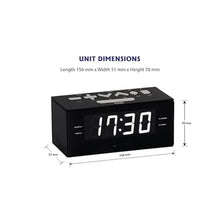 Load image into Gallery viewer, HANNLOMAX HX-144CR Alarm Clock Radio, PLL FM Radio, 1.2 White LED Display, Digital Clock with Dual Alarm, BlackwhiteLed_4894