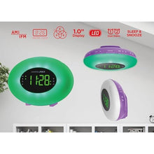 Load image into Gallery viewer, HANNLOMAX HX-162CR Alarm Clock Radio, RGB Color Mood Light (Purple)_4940