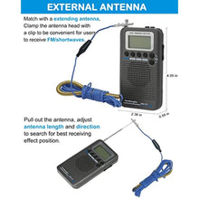 Load image into Gallery viewer, HanRongDa CB Radio Portable VHF FM AM Shortwave with Speaker and Backlit, Air Band Receiver with Extend Antenna and 700mAh Battery, Full Band Digital Radios with Alarm Clock and Sleep Timer HRD-737, Grey_319
