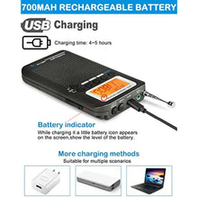 Load image into Gallery viewer, HanRongDa CB Radio Portable VHF FM AM Shortwave with Speaker and Backlit, Air Band Receiver with Extend Antenna and 700mAh Battery, Full Band Digital Radios with Alarm Clock and Sleep Timer HRD-737, Grey_320