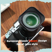Load image into Gallery viewer, Haoge LH-X33 Lens Hood Metal Square Bayonet for Fujinon XF16-50mm F2.8-4.8 R LM WR,XF33mm F1.4 R WR Lens, Fuji XF 33mm f/1.4 R LM WR Hood Shade, BlackNotwithMetalFrontCap_8256