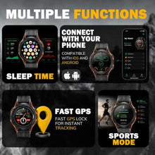 Load image into Gallery viewer, Hard Hat Watches - Rugged Smart Watch for Men, Foreman Smartwatch, Waterproof Digital Watch for The Toughest Jobs, with Fitness Trackers, Heart Rate Monitor, IP68, Pedometer, Workout Modes and More, Orange_1762