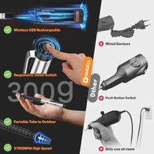 Load image into Gallery viewer, HARDELL Engraving Pen, Cordless Engraving Tool with 37000RPM, USB Rechargeable Metal Pen Engraver for Artists & DIYers, Electric Engraving Pen for Metal, Wood, Glass and Plastic - Beginner Friendly, Blacksilver_1516