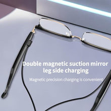 Load image into Gallery viewer, Harlafou Bluetooth Audio Smart Glasses, Photochromic Sunglasses Blue Light for Men and Women,Open Ear Sound Mic & Speakers, Magnetic Charging, Color-Changing Polarized Sunglasses Lenses (White)_4050